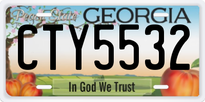 GA license plate CTY5532