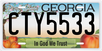 GA license plate CTY5533