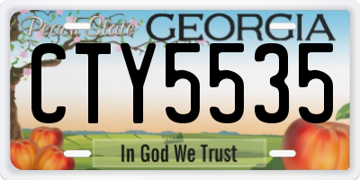 GA license plate CTY5535