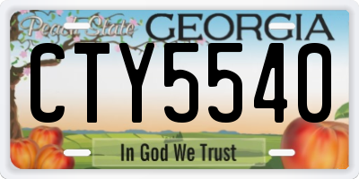 GA license plate CTY5540