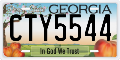 GA license plate CTY5544
