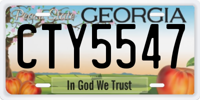 GA license plate CTY5547