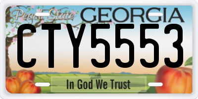GA license plate CTY5553
