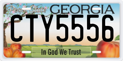 GA license plate CTY5556
