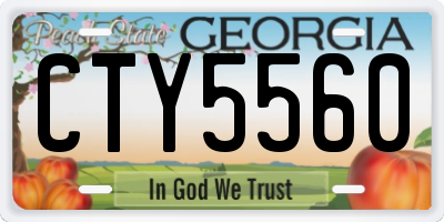 GA license plate CTY5560