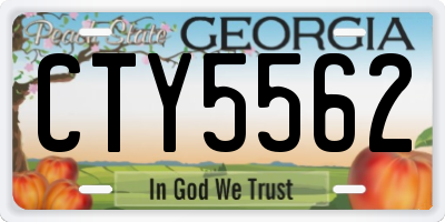 GA license plate CTY5562