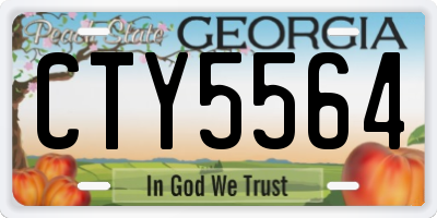 GA license plate CTY5564