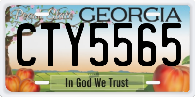 GA license plate CTY5565