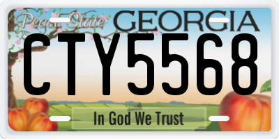 GA license plate CTY5568