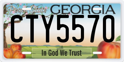 GA license plate CTY5570