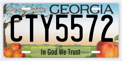 GA license plate CTY5572