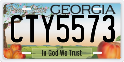 GA license plate CTY5573