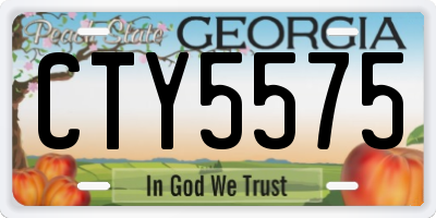 GA license plate CTY5575