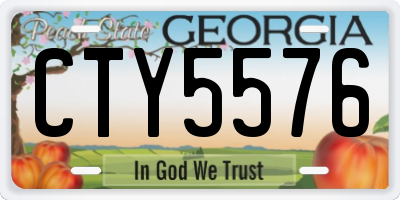 GA license plate CTY5576