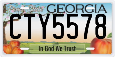 GA license plate CTY5578