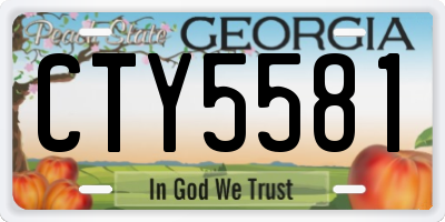 GA license plate CTY5581