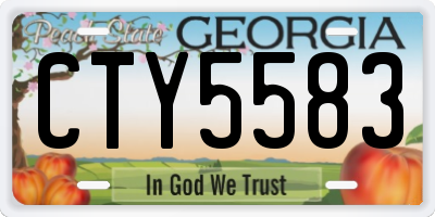 GA license plate CTY5583
