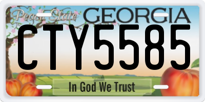 GA license plate CTY5585