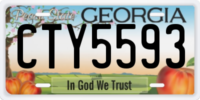 GA license plate CTY5593