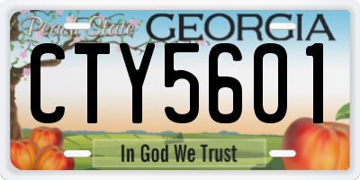 GA license plate CTY5601