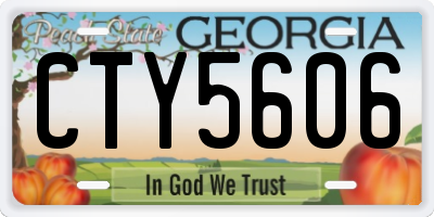 GA license plate CTY5606