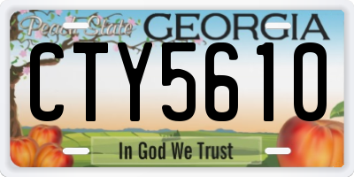GA license plate CTY5610