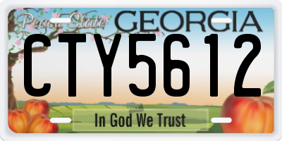 GA license plate CTY5612
