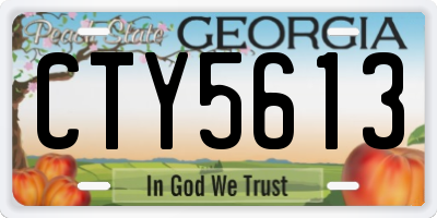 GA license plate CTY5613
