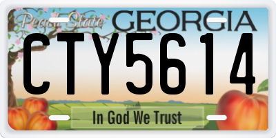 GA license plate CTY5614