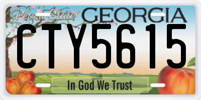 GA license plate CTY5615