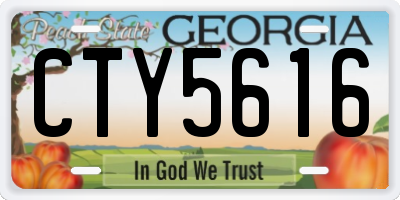 GA license plate CTY5616