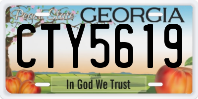 GA license plate CTY5619
