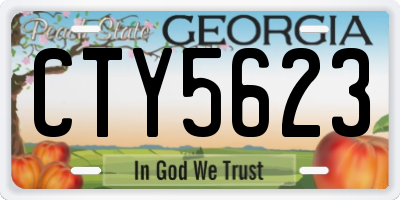 GA license plate CTY5623