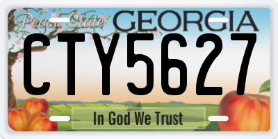 GA license plate CTY5627