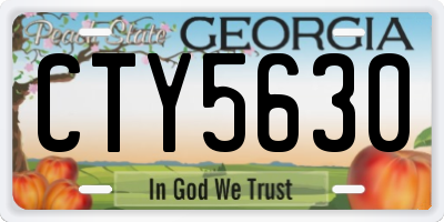 GA license plate CTY5630