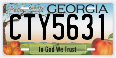 GA license plate CTY5631
