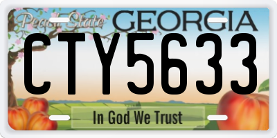 GA license plate CTY5633