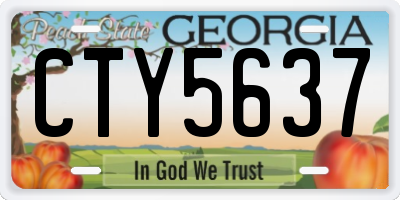 GA license plate CTY5637