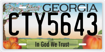 GA license plate CTY5643