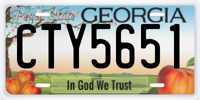 GA license plate CTY5651