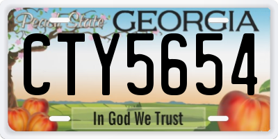 GA license plate CTY5654