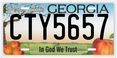 GA license plate CTY5657