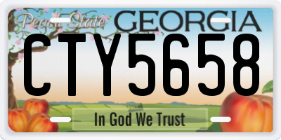 GA license plate CTY5658