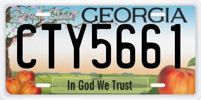 GA license plate CTY5661