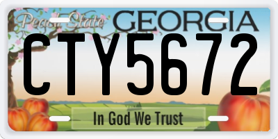 GA license plate CTY5672