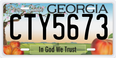 GA license plate CTY5673