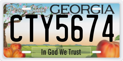 GA license plate CTY5674