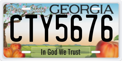 GA license plate CTY5676