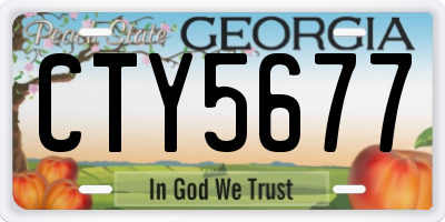GA license plate CTY5677