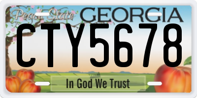 GA license plate CTY5678